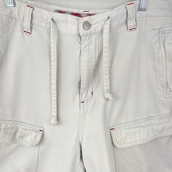 Enyce Cargo Shorts Men 32 Relax Long Utility High Rise Baggy Y2K Skate Off White - Picture 5 of 12